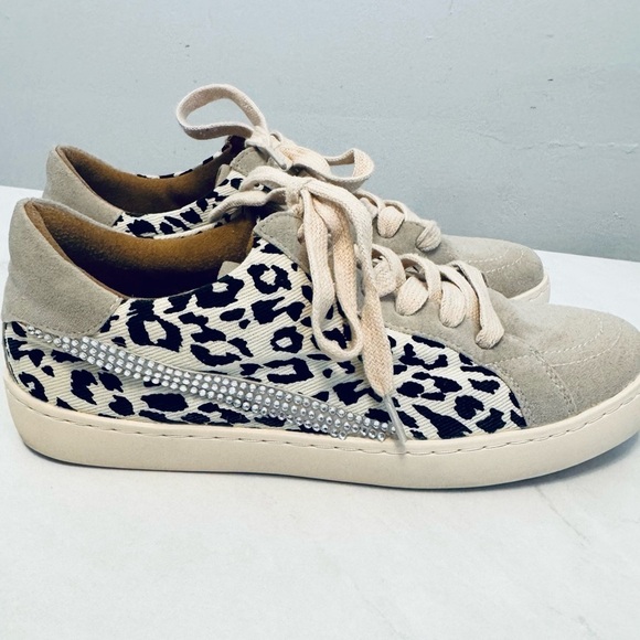 Customized Rhinestone Gray Leopard Platform Sneakers..Bling, Bling! - Picture 9 of 17